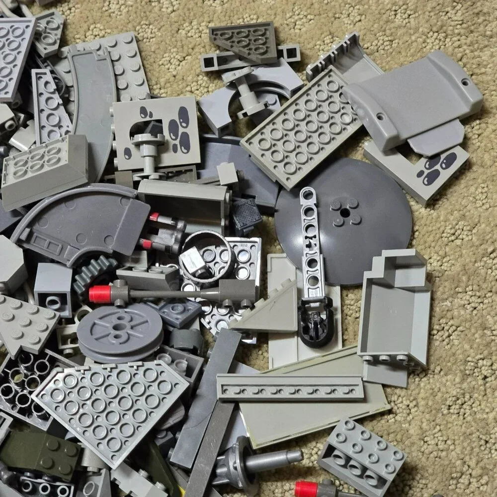 Lego and Compatible with Lego Building Blocks Grey Pieces Lot GA163